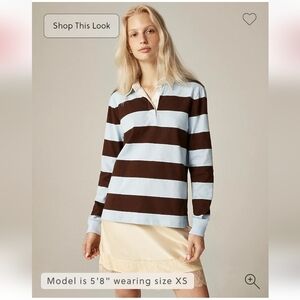 NWT J Crew Women's New premium-weight classic rugby shirt Sz M $98